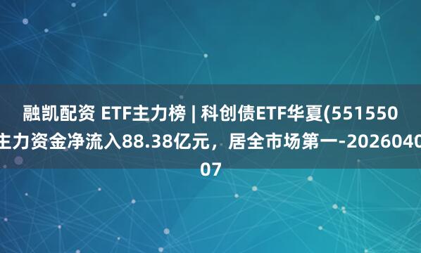 融凯配资 ETF主力榜 | 科创债ETF华夏(551550)主力资金净流入88.38亿元，居全市场第一-20260407